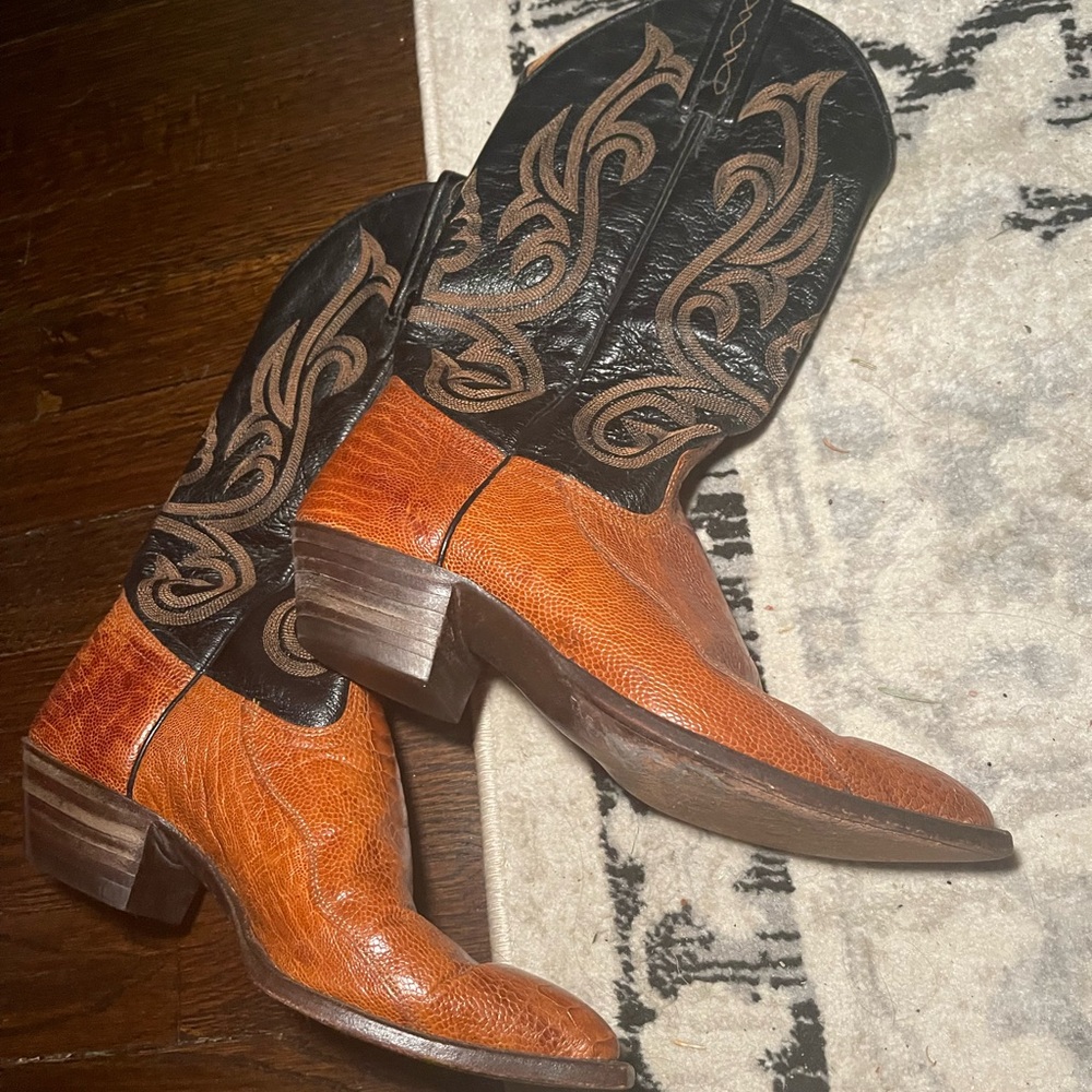 Vintage J. Chisholm genuine leather cowboy boots